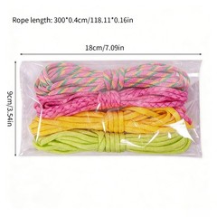 4Pcs Heavy Duty Paracord Rope 4mm Polyester Paracord String Rope for Keychain