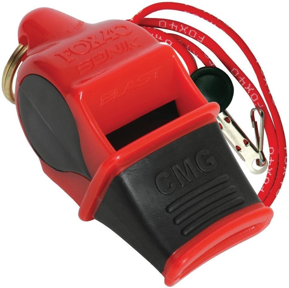 Fox 40 Sonik Blast CMG Pealess Safety Whistle, 120+ dB, Red – 9203-3708