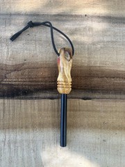 5/16 Ferro Rod Ferrocerium Firesteel Fire Striker Stabilized Buckeye Burl