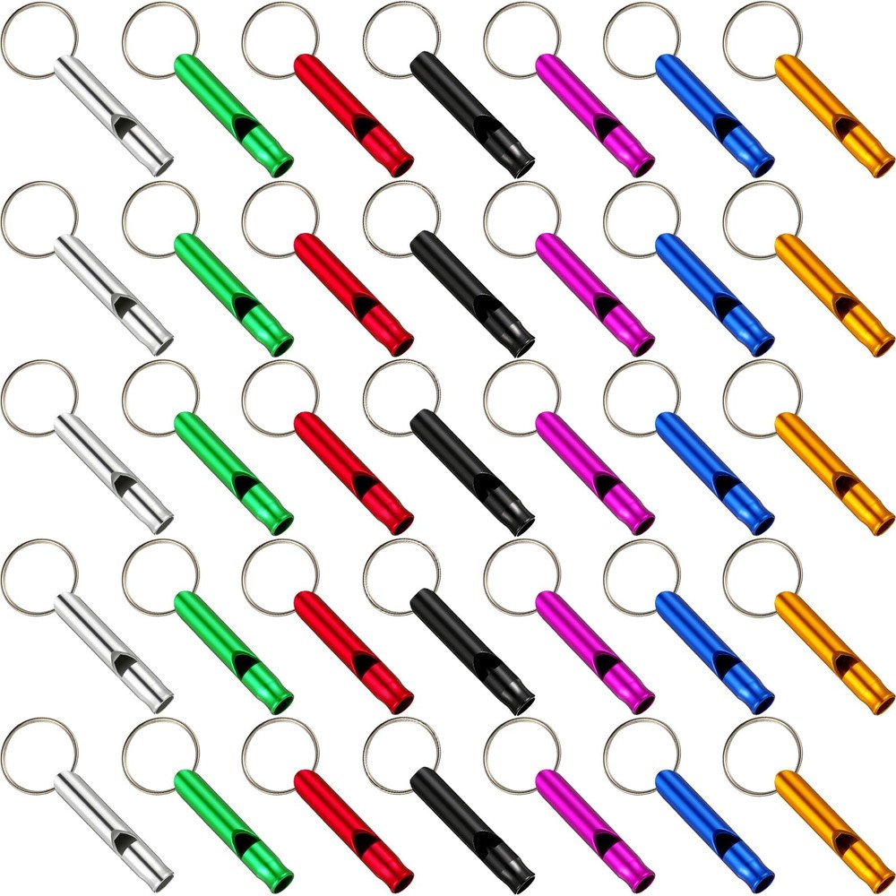 Frienda 35 Pieces Emergency Whistle with Keychain, Aluminum Cute Colors