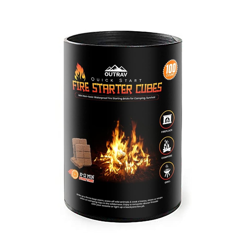 Fire Starter Cubes, Charcoal Firestarter Squares for Lighting 100PK, Brown