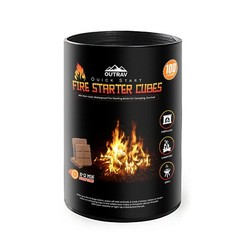 Fire Starter Cubes, Charcoal Firestarter Squares for Lighting 100PK, Brown