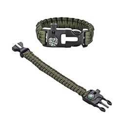 Chinshwehaw 5 in 1 Survival Bracelet-Fire Starter,Loud Green