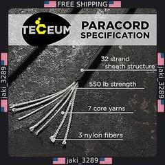 TECEUM Tactical Paracord Rope – 1000ft, 200ft, 100ft, 50ft – 45 Colors Available