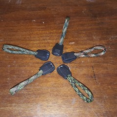 5 Pack Camo Paracord Zipper Pulls for Backpacks Jackets Luggage Survival Kits