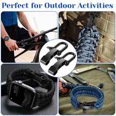 4 Pack Durable Paracord Bracelet, Paracord Bracelet Shackle Buckle, Metal Surviv