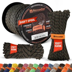 TITAN Survival Patented Paracord 550 – 25ft, 100ft, 500ft & Color Options – 6…