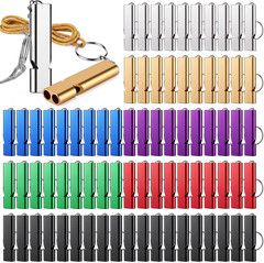 Sotiff 100 Pcs Emergency Whistles Bulk, Aluminum Safety Survival Whistle Keychai