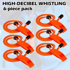 6PCS Orange Emergency Whistle High Decibel Outdoor Survival Rescue Tool