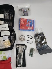 Emergency Survival Kit First Aid Bug out Military Prepper Kit Black Pouch 235Pcs