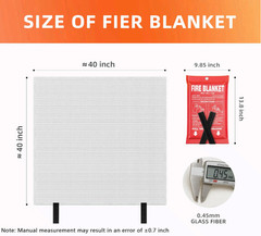 Fire Blanket 4 Pack, 40″x40″, CE Fiberglass, Home, Kitchen, RV, Grill, Safe