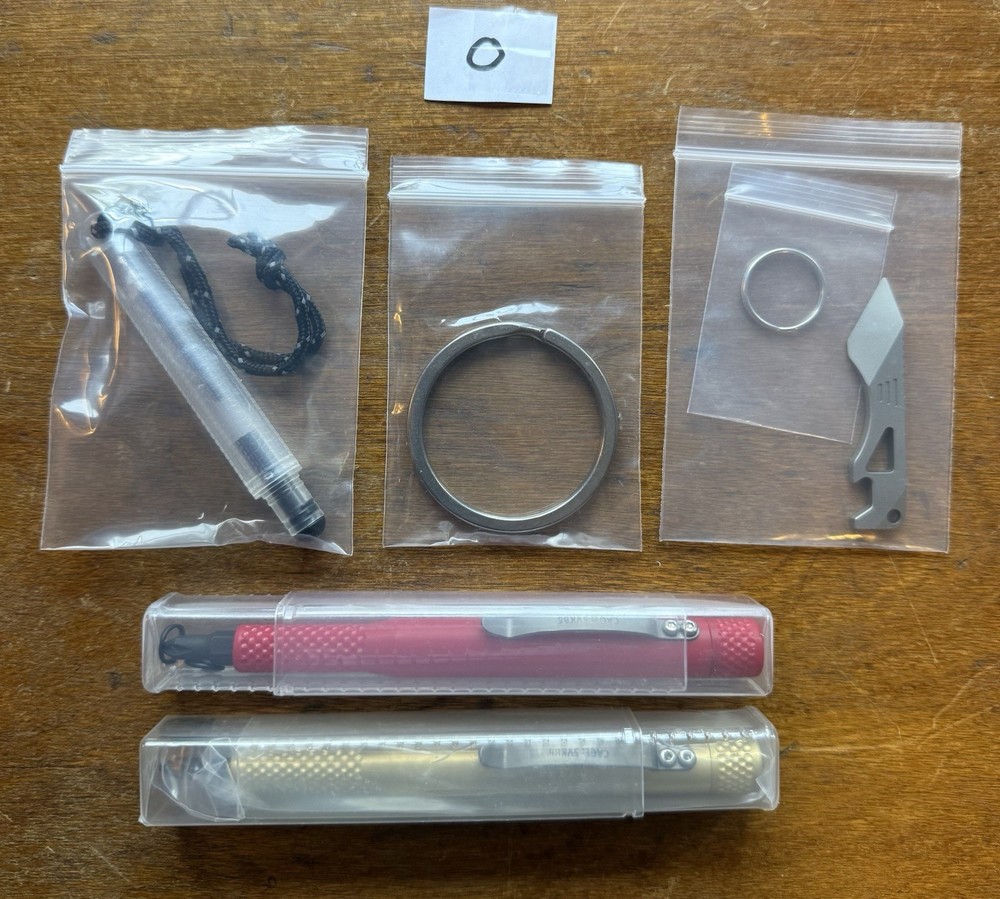 CountyComm Maratac Red Delrin & Brass Pen Driver Lot Pop Pen Key Pry Tool EDC