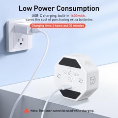 Secura Pomodoro Cube Timer, 3, 5, 10, 25, 30, 60 Minutes Preset () | White