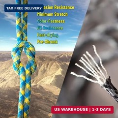 HERCULES Type III Paracord 550 Paracord Rope Parachute Cord, 50′ Black for Survi