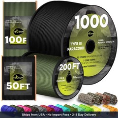 Paracord Rope 550 lb 4mm – Parachute Cord – Utility Camping Rope | 550 Paracord