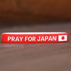 Pray for Japan Wristband Set – High Quality Silicone Bracelet Lot Japanese Bands