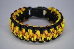 550 Paracord Survival Bracelet King Cobra Black/Yellow/Explode «Made in the USA»