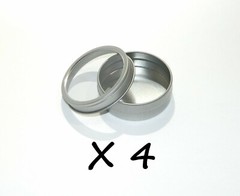 2 oz Round Metal Window See Through Slip-Lid Tin Can Survival Craft Container X4