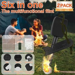 33-Piece Fire Starter Survival Tool with 2 Ferro Rods 6-in-1 Striker