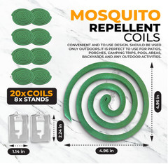 Mosquito Repellent Coils Outdoor – 16 Coils & 8 Stands, 10ft Range
