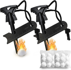 2PCS Magnesium Fire Starter with Striker, High Temp Magnesium Rod, Ferro Rod Fir