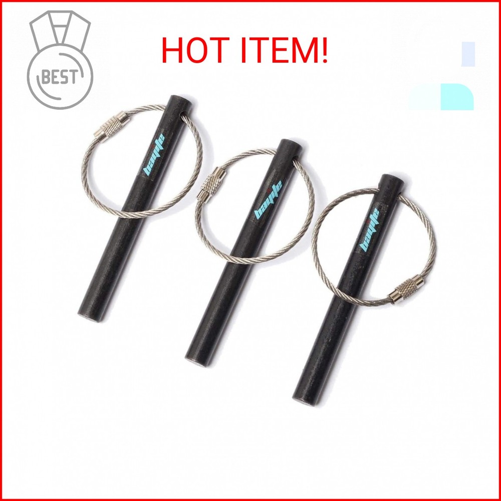 bayite Survival Drilled Ferrocerium Ferro Rod Flint Fire Starter Rods with Keych