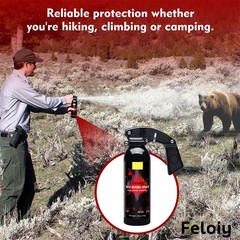 2 Pack Feloiy Home Self Defense 16oz 35Ft, Bear Repellent Spray New w/Holster