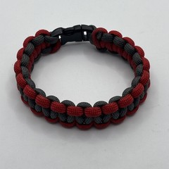 Handmade 550 Cord Bracelet • Survival EDC Red Gray