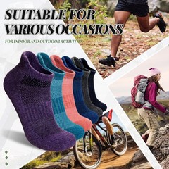 SeeyAN Merino Wool Ankle Hiking Socks For Men & Women No Large, Grey & Blue