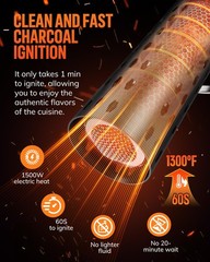 Electric Charcoal Starter | 1500W Fast Fire Lighter with Air Blower