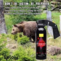 2 Pack Feloiy Home Self Defense 16oz 35Ft, Bear Repellent Spray New w/Holster