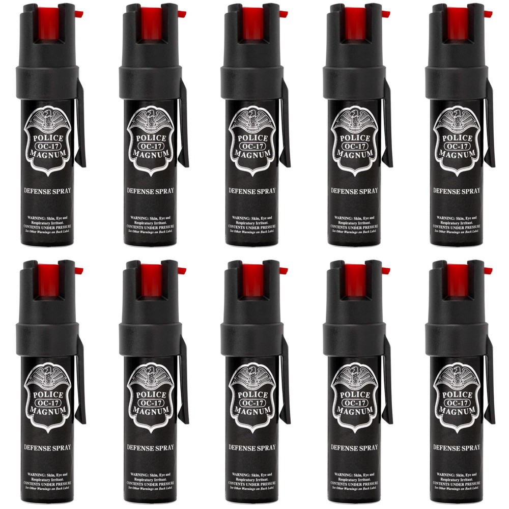 Police Magnum pepper spray bulk self defense security 10 pack 3/4oz Pocket Clips