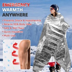 Secucaptain Survival Emergency Thermal Blankets 50 Pack Extra Large 84 X63