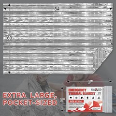 SecuCaptain Survival Emergency Thermal Blankets: 75 Pack Extra Large 84″ x63″ Sp