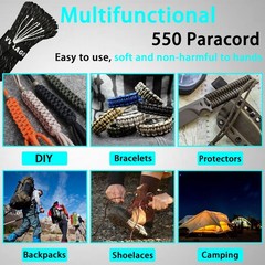 VVAAGG Reflective Paracord Rope 100FT 7 Strand Nylon para Cord Lanyard Utility