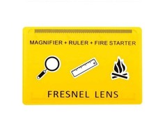 3 Pcs Credit Card Size Firestarter Fresnel Lens YELLOW Protective Sleeve