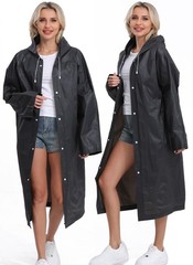 2-Pack Reusable Rain Ponchos for Adults, Raincoats Emergency for Women/Men with
