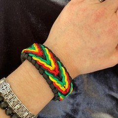 Paracord Bracelet Rasta, LGBT Rainbow, different colours, easy release clasp
