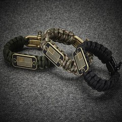 Onewly Paracord Bracelets with Bronze USA Flag – Gifts for Military Veterans …