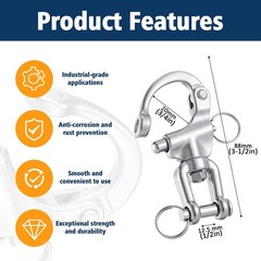 316 Stainless Steel Swivel Snap Shackle Clevis Quick Heavy Duty Release Sprin