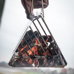 Campingmoon Charcoal Chimney Starter Collapsible Foldable Grill Chimney Stainles