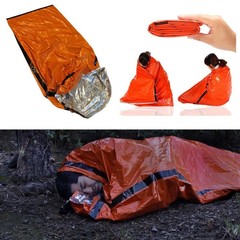 Camping Sleeping Bag Thermal Emergency Survival Hiking Blanket Gear Kit Outdoor