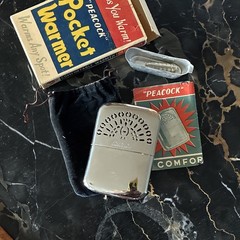 Peacock Pocket Warmer Catalytic Hand Warmer Silver Metal Reusable 24hr 100°F
