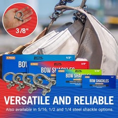 4 Pack Premium Stainless Steel DRing Shackles Marine Grade Mini Bow