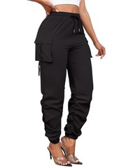 Gudasuo Cargo Pants Women Joggers Quick Dry Hiking with Small, Black
