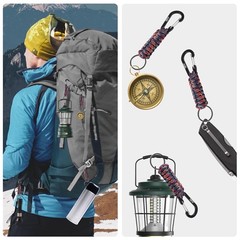 Paracord Keychain for Men Women Paracord Carabiner Backpack Keychain with Alu…