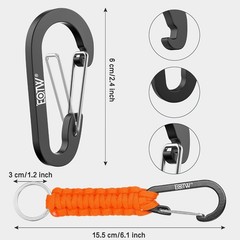 Paracord Keychain for Men Women Paracord Carabiner Backpack Keychain with