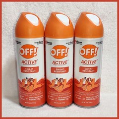 Lot of 3 OFF! Active Mosquito Insect Repellent Aerosol Sweat Resistant 6 oz each