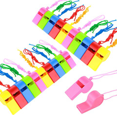 24PCS Plastic Sports Whistles Coaches Whistle with Loud Crisp, Whistle with Lany
