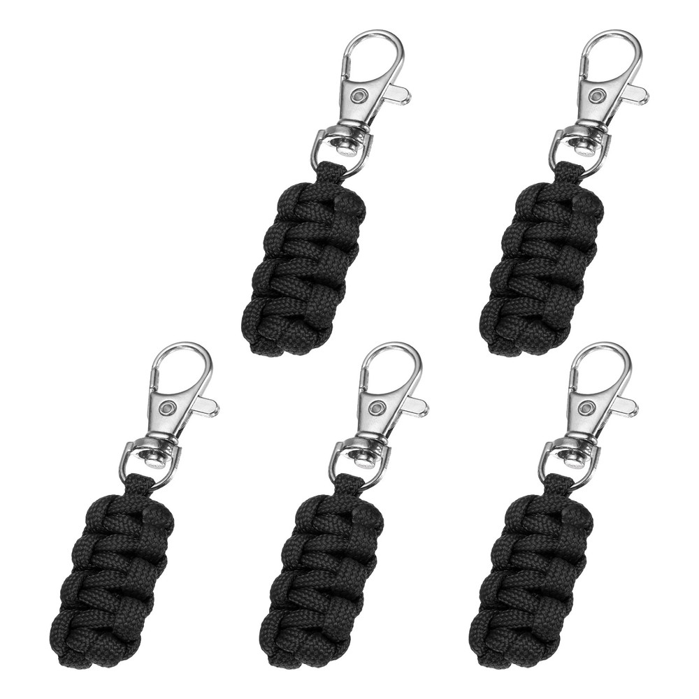 Paracord Zipper Pull, Polyester Zipper Pulls Replacement 5 Pcs & Black